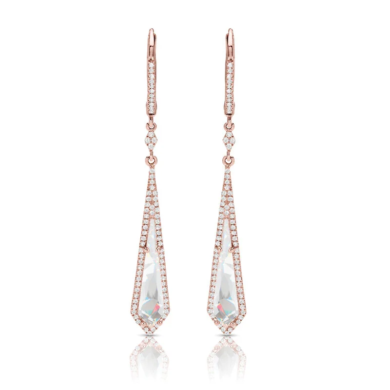 White topaz shop drop earrings